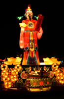 Бог Благосостояния на китайском фестивале фонарей