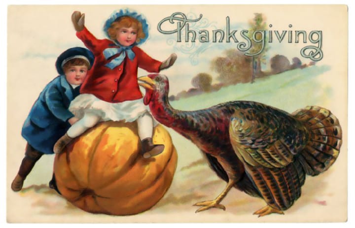 Поздравительная открытка с днем благодарения